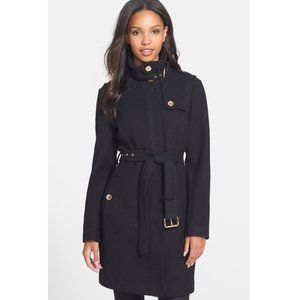 Michael Kors Stand Collar Wool Blend Trench Coat M